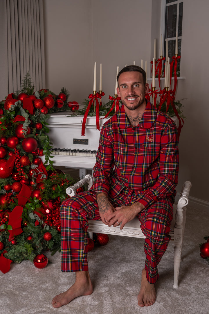 Mens Personalised Tartan Luxury Cotton Pants Set