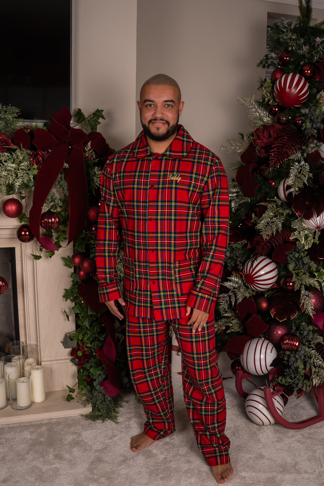 Mens Personalised Tartan Luxury Cotton Pants Set