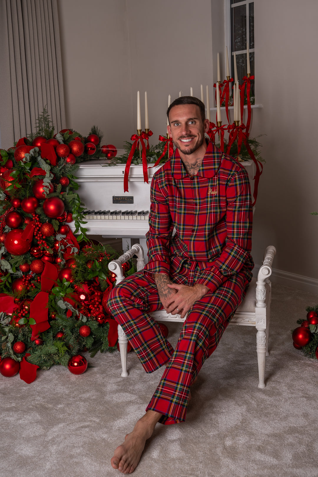 Mens Personalised Tartan Luxury Cotton Pants Set