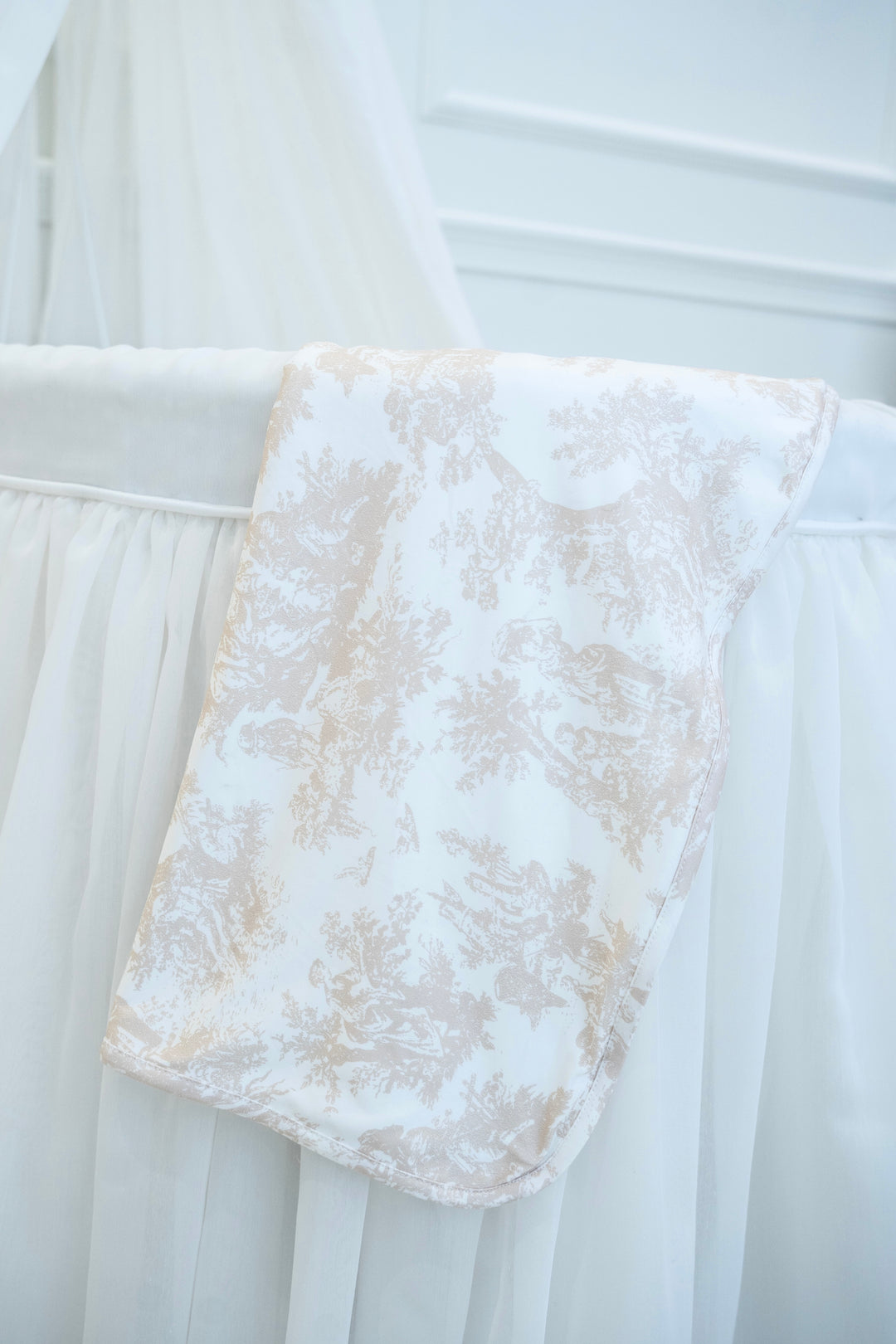 Neutral Toile De Jouy Jersey Blanket