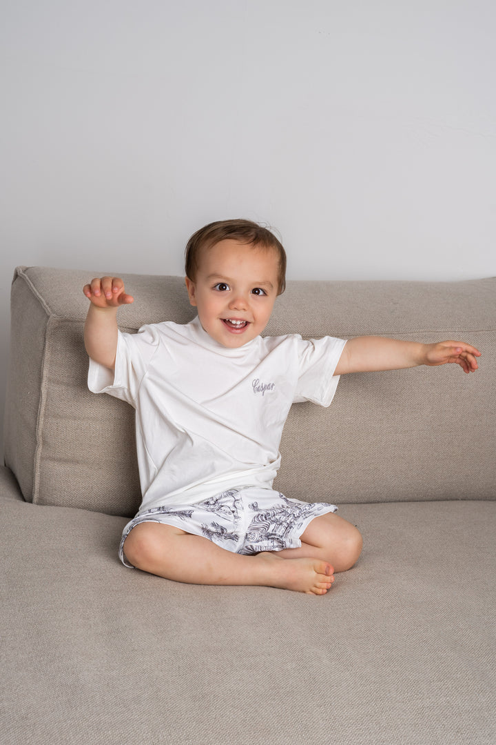 Boys Personalised Safari Luxury Jersey Shorts Set