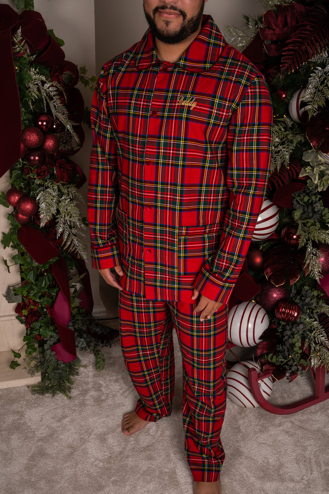 Mens Personalised Tartan Luxury Cotton Pants Set