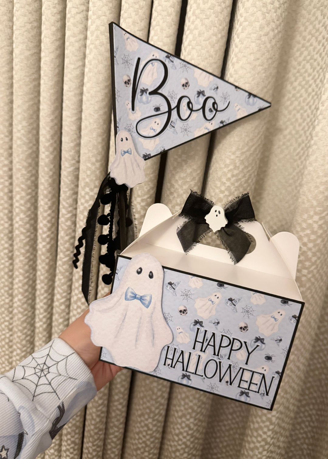 Blue Halloween Flag & Treat Box