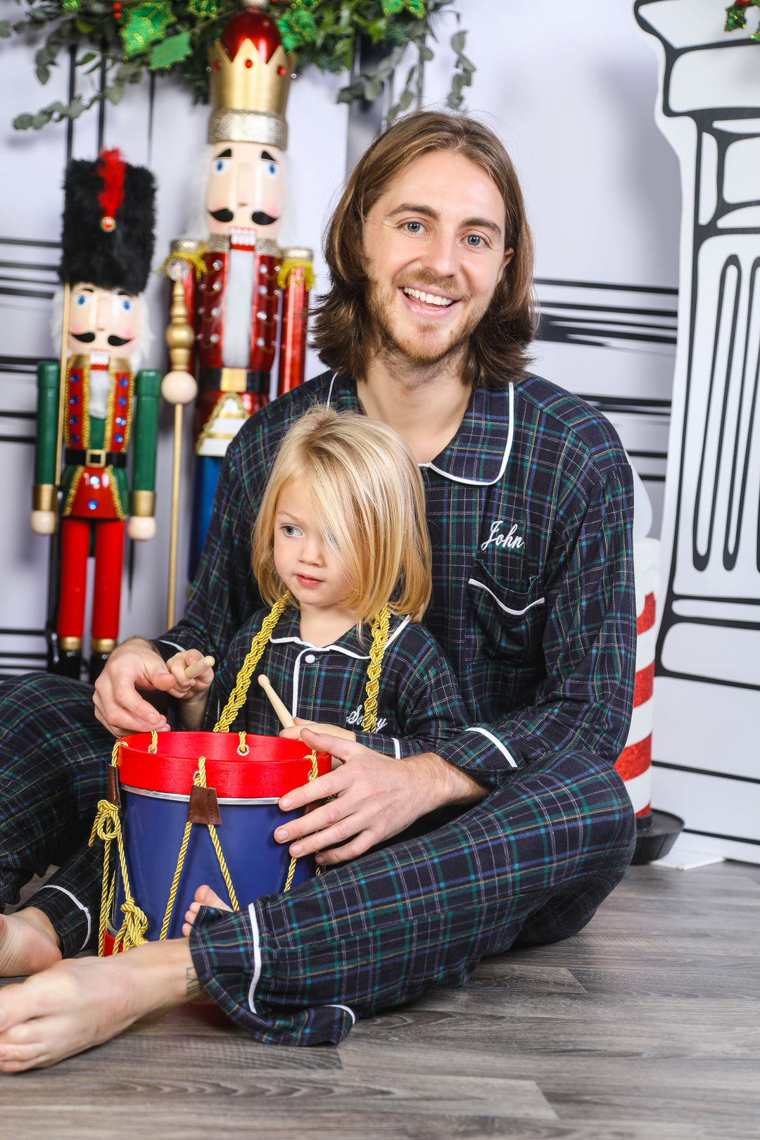 Mens Personalised Navy Tartan Luxury Jersey Pants Set