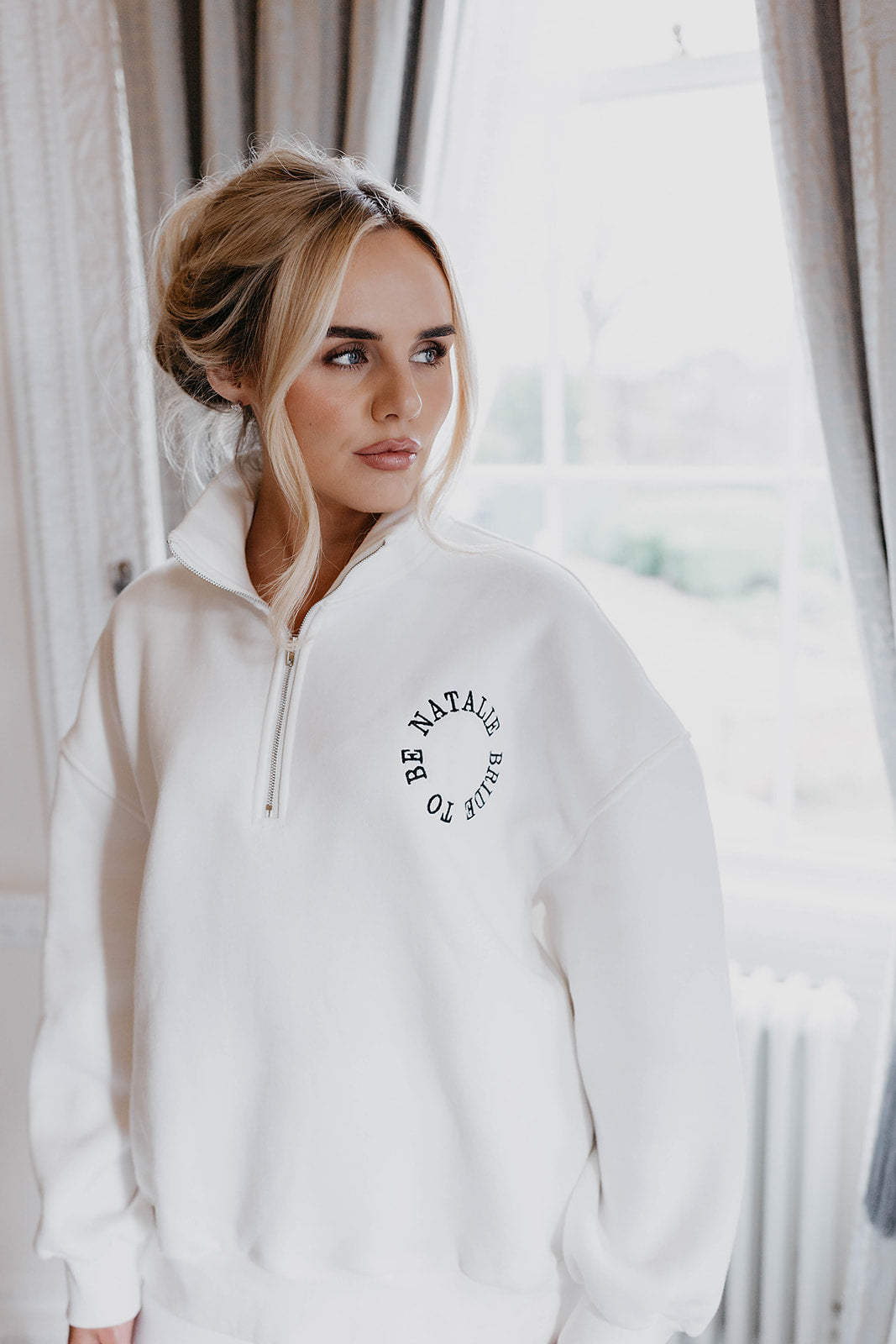 White Quarter Zip Sweatshirt – The Sleepover Club