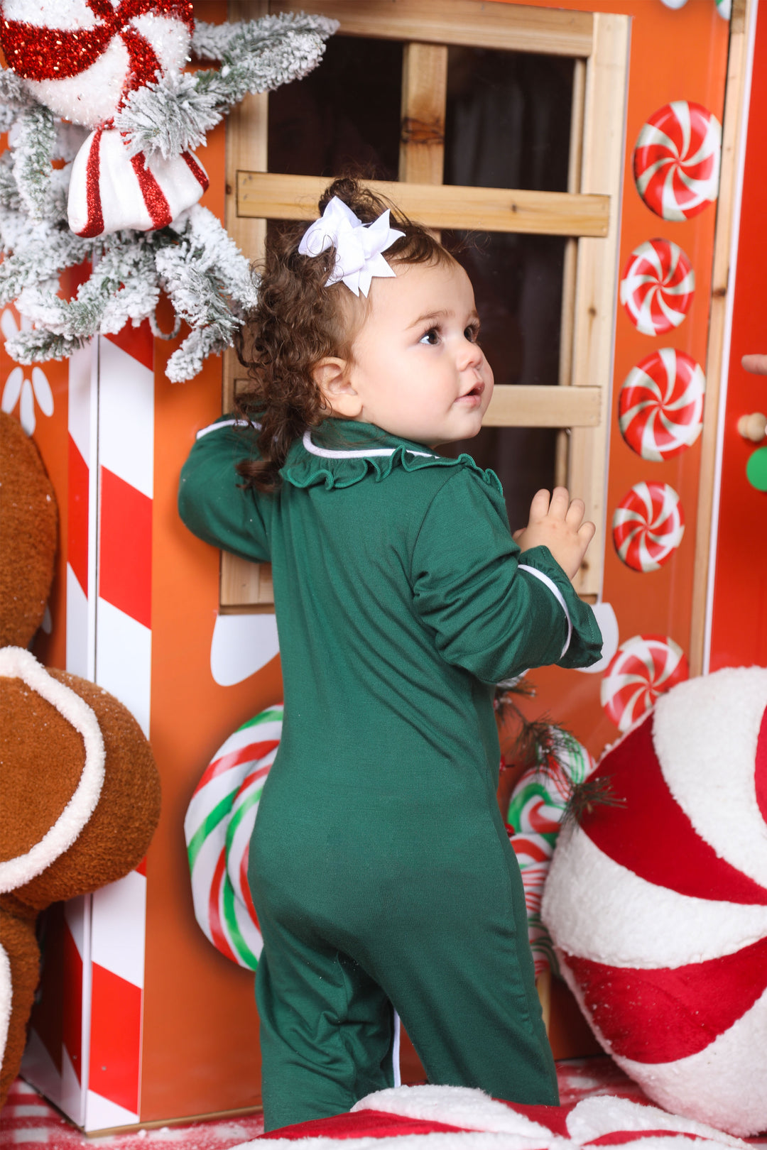 Baby Girl Personalised Green Luxury Jersey Romper