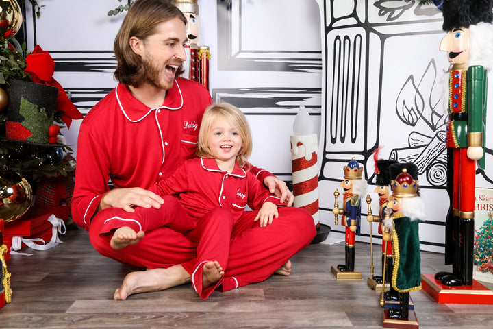 Mens Personalised Red Luxury Jersey Pants Set