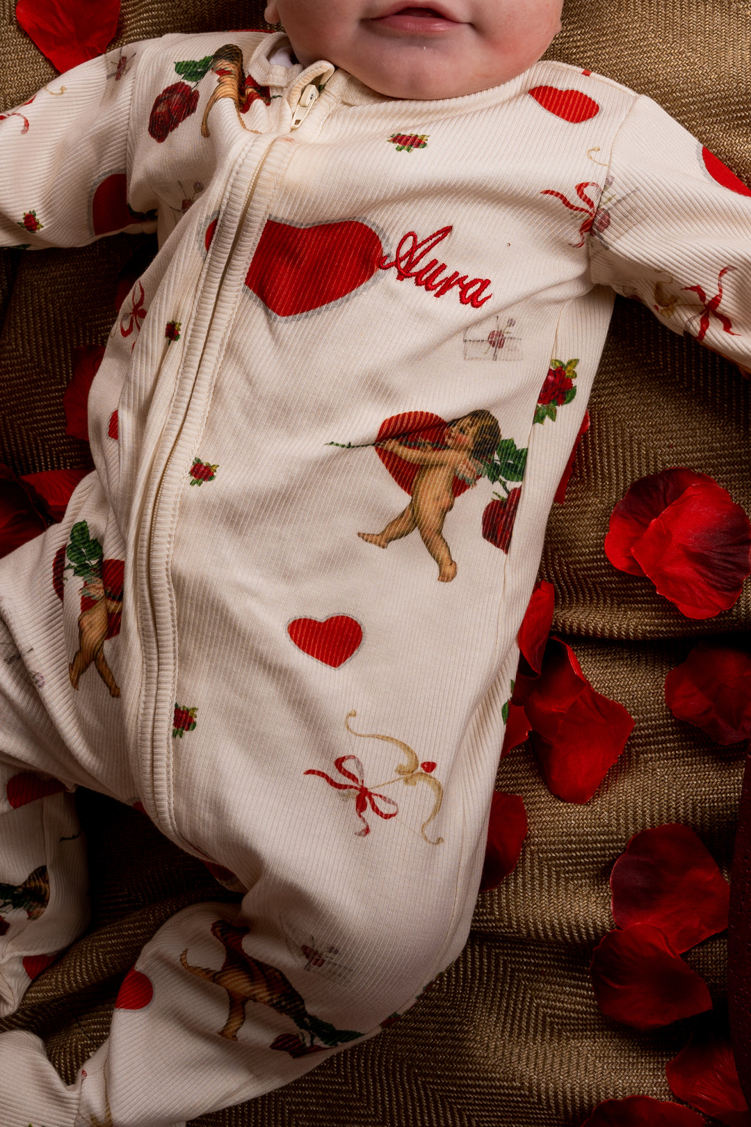 Baby Valentine's Ribbed Modal Babygrow