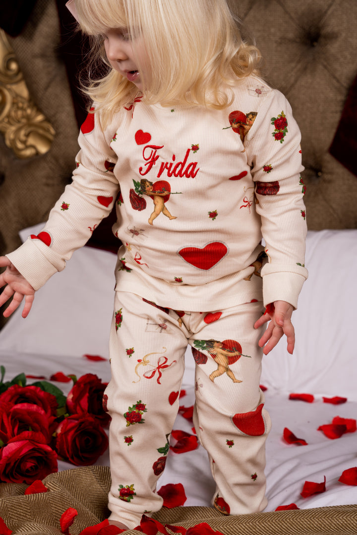 Children's Valentine's Ribbed Modal Pyjama Set