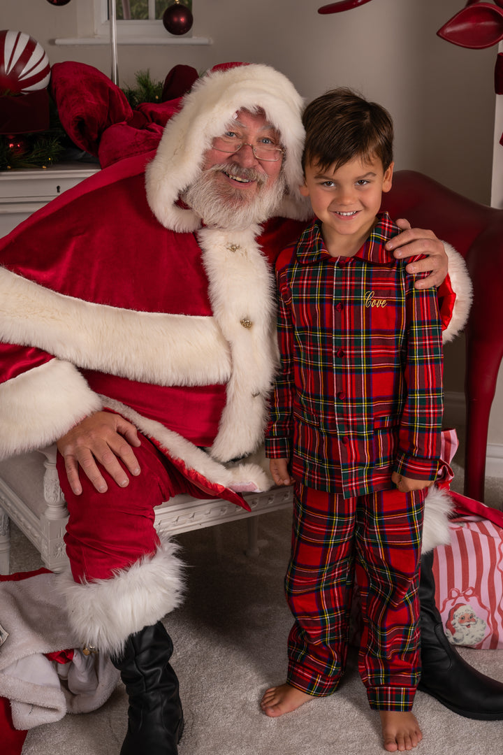 Boys Personalised Tartan Luxury Cotton Pants set