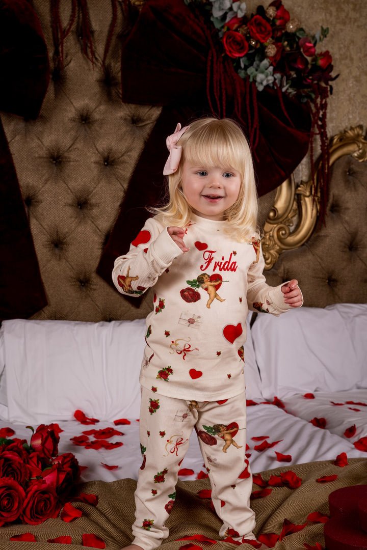 Children's Valentine's Ribbed Modal Pyjama Set