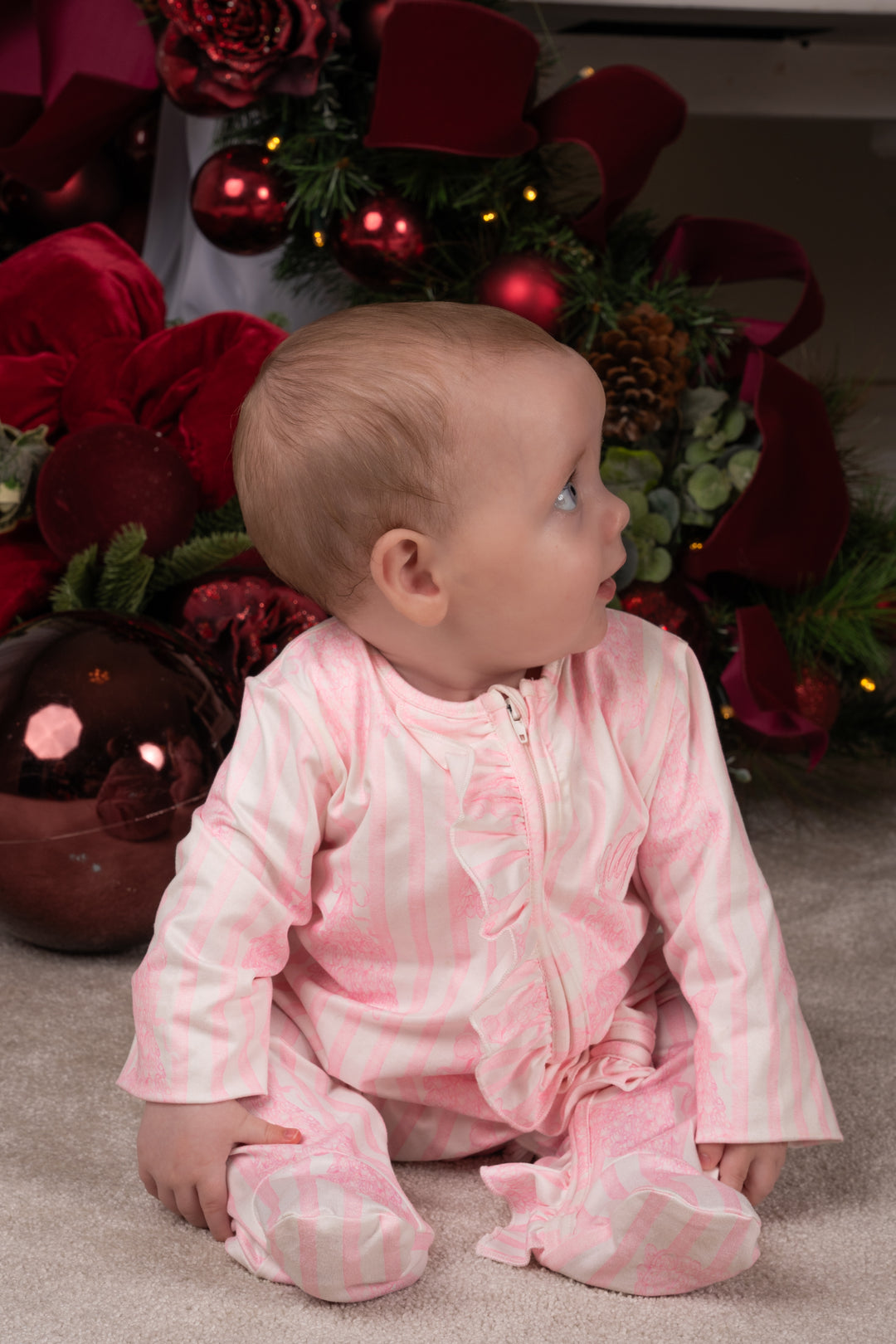 Baby Boy Nutcracker Tree Jersey Zip Sleepsuit