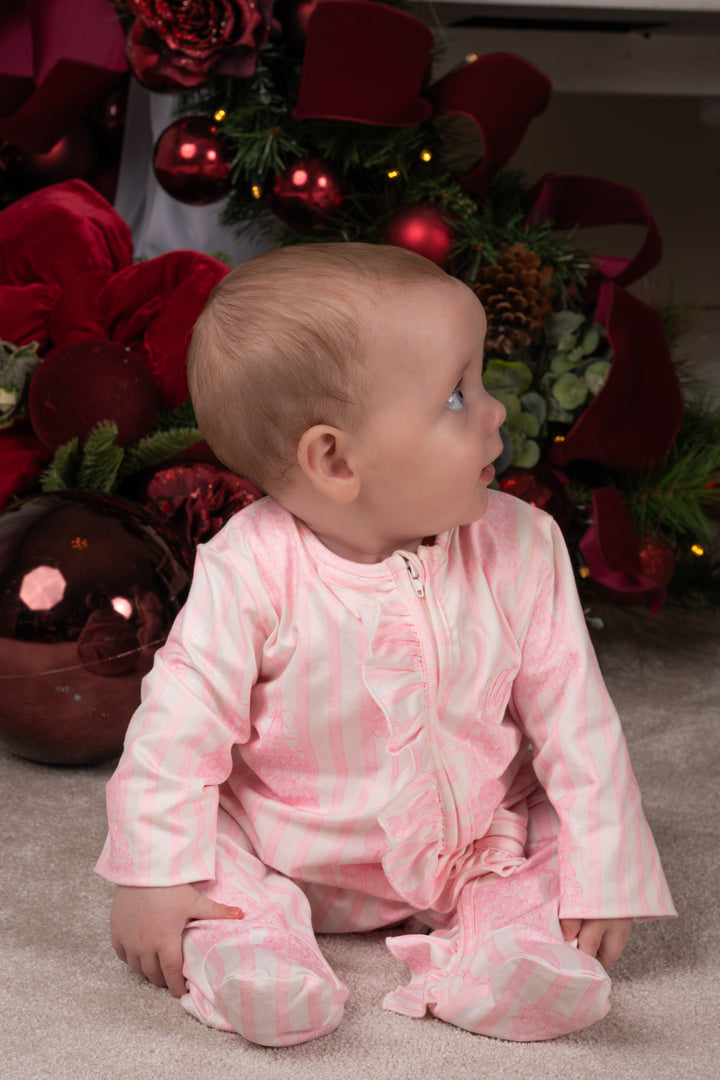 Baby Girl Ballerina Tree Jersey Zip Sleepsuit