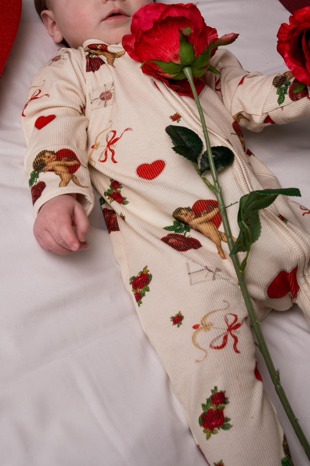 Baby Valentine's Ribbed Modal Babygrow
