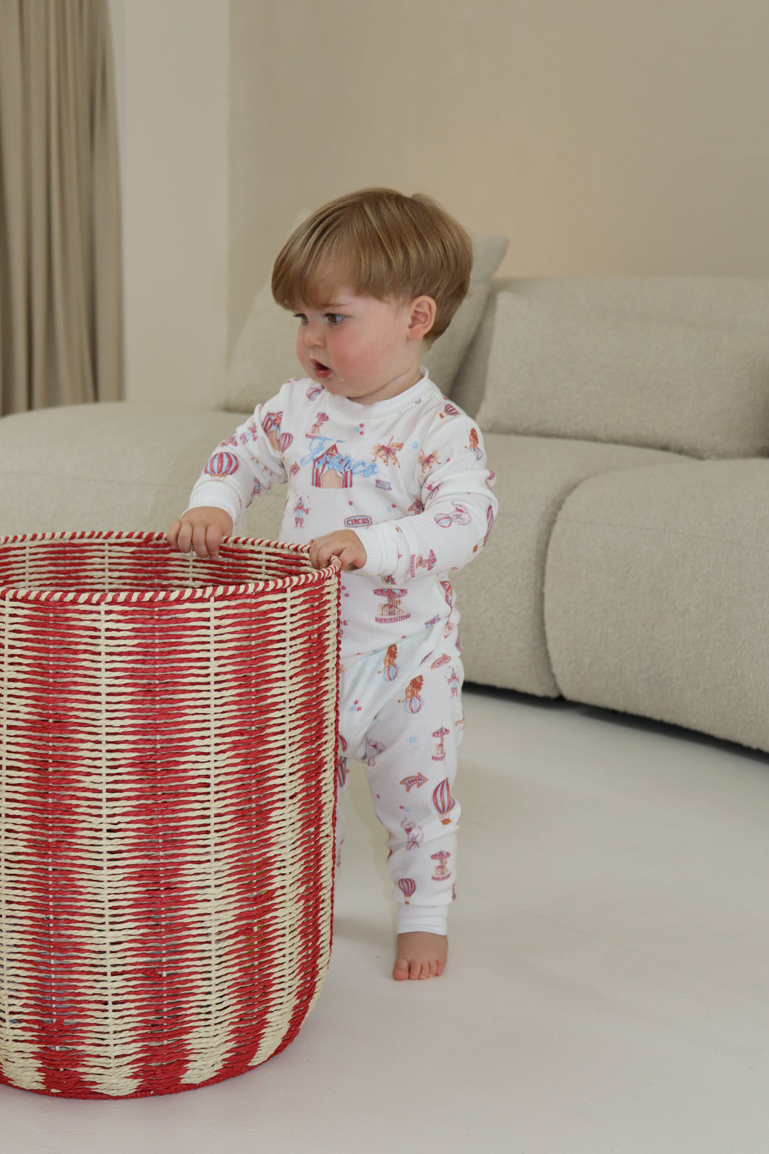 Boys Blue Circus Luxury Ribbed Modal Pyjama set