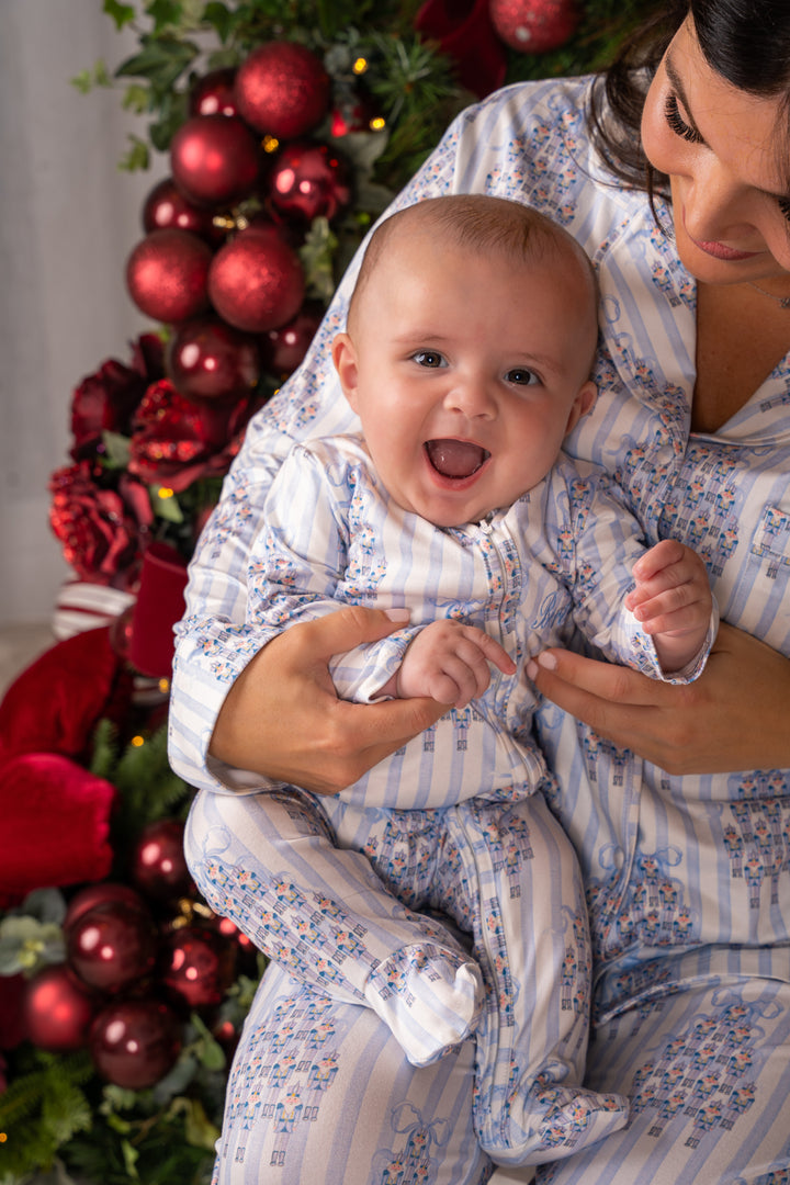 Baby Boy Nutcracker Tree Jersey Zip Sleepsuit