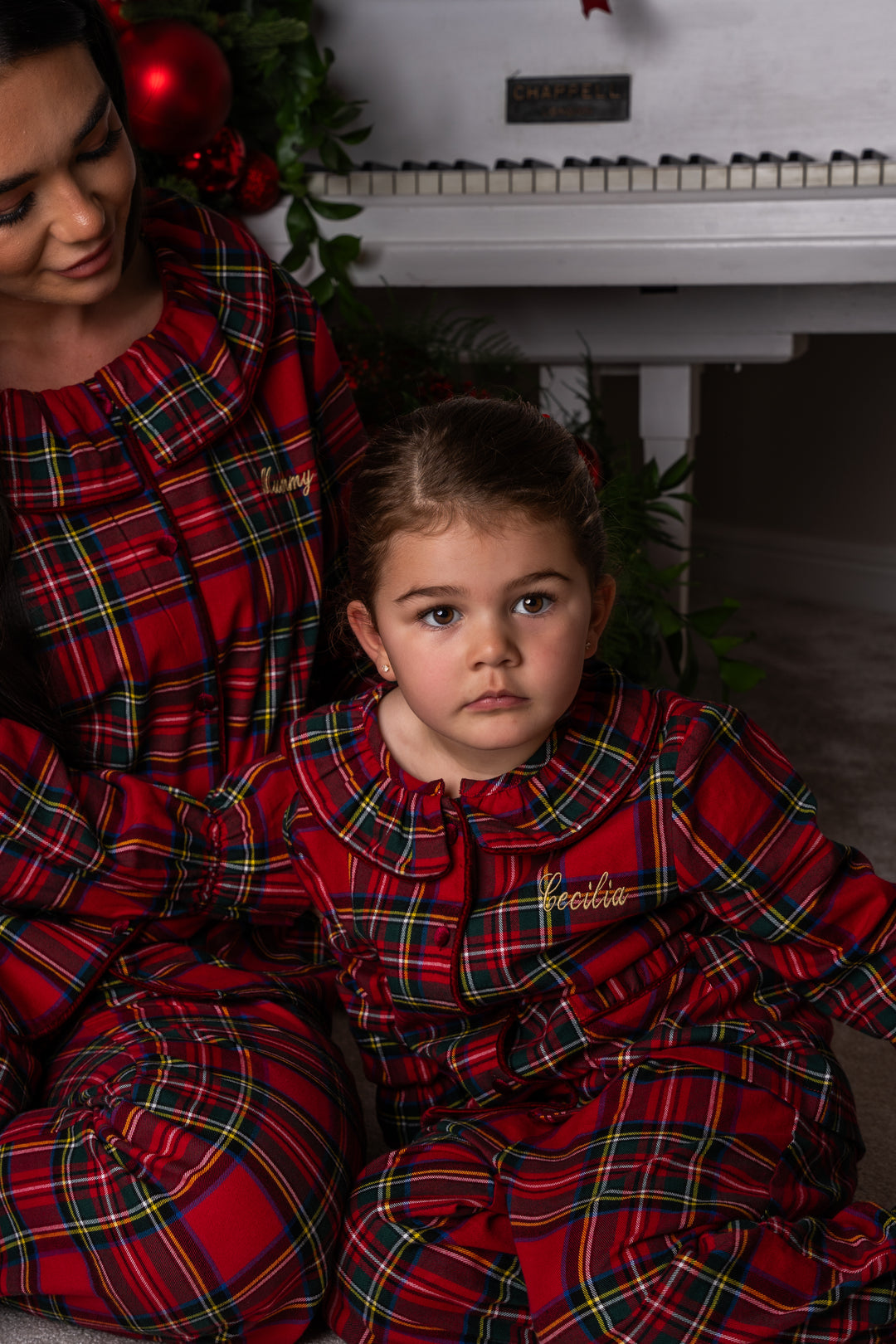 Girls Personalised Tartan Luxury Cotton Pants set