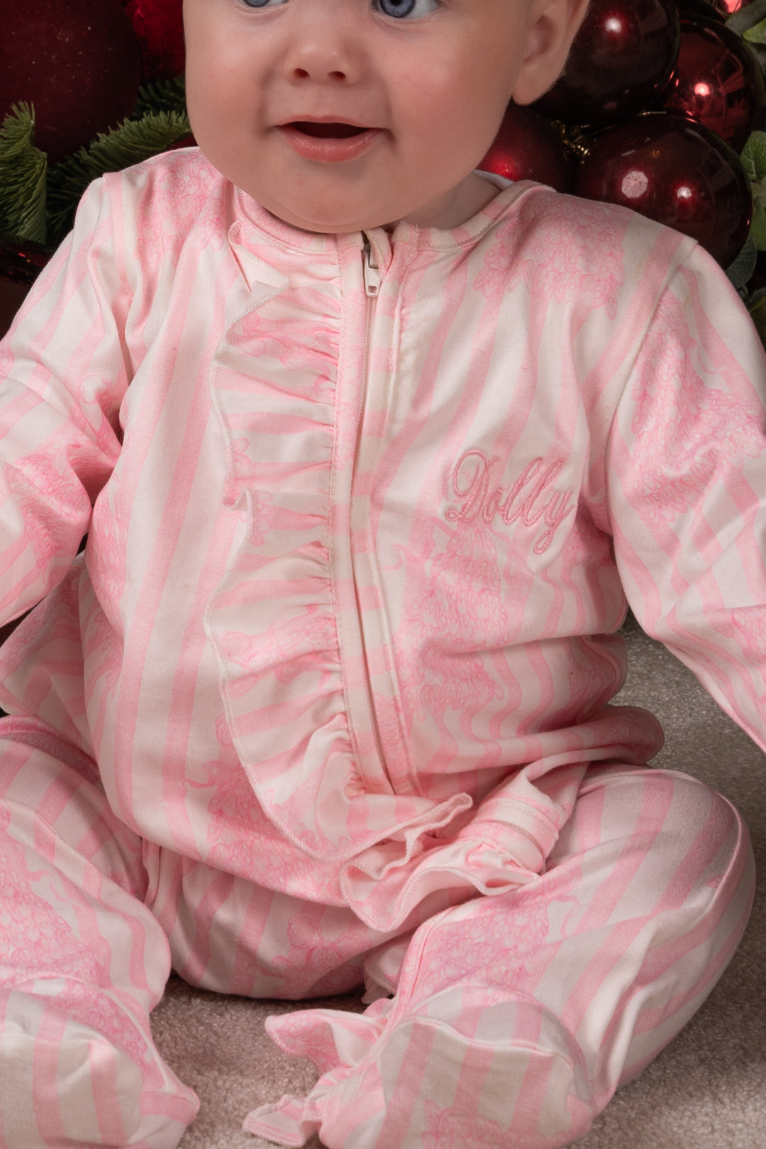 Baby Boy Nutcracker Tree Jersey Zip Sleepsuit
