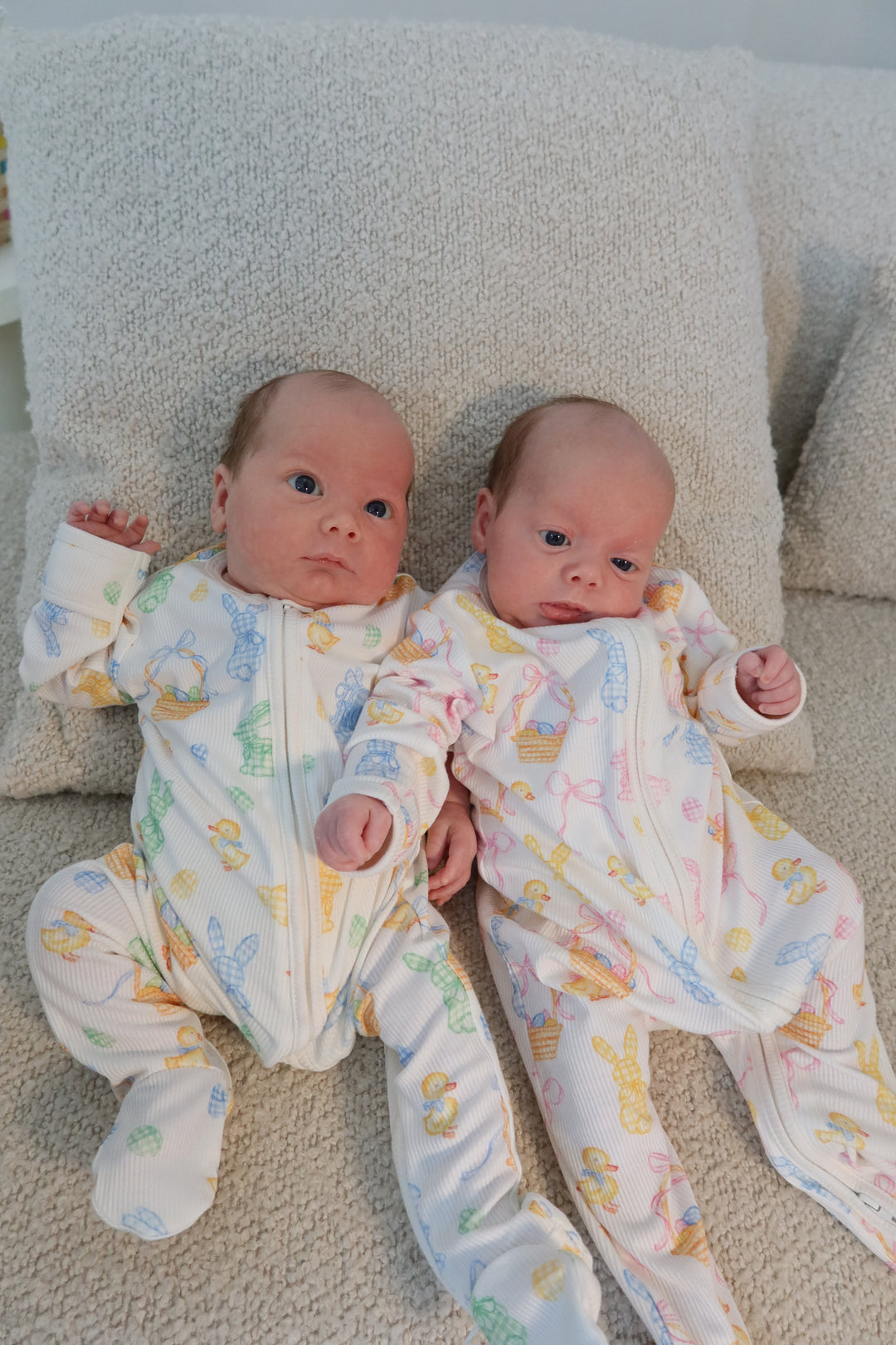 Baby Boy Personalised Blue Easter Luxury Ribbed Modal Babygrow