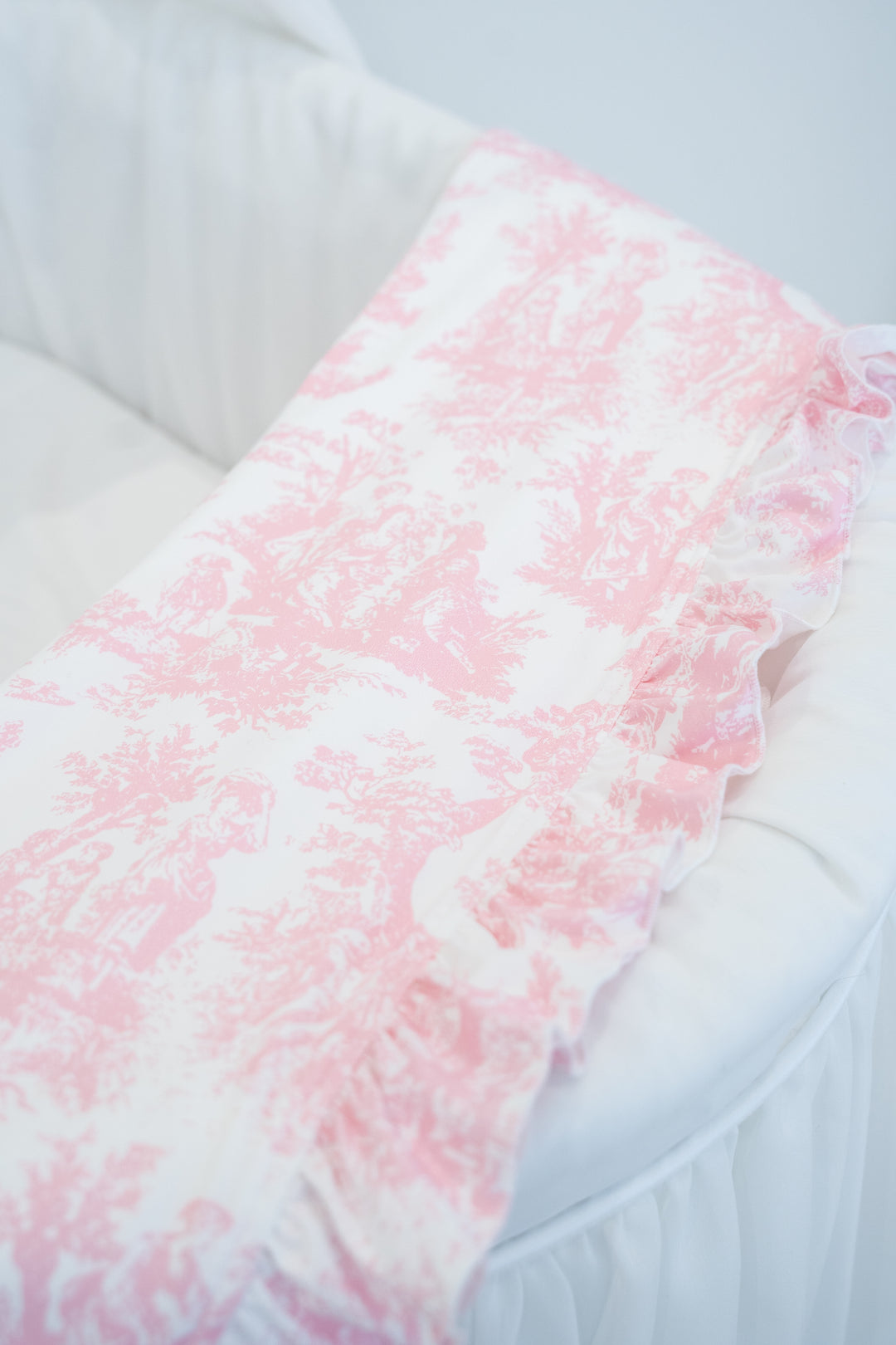 Pink Toile De Jouy Jersey Blanket
