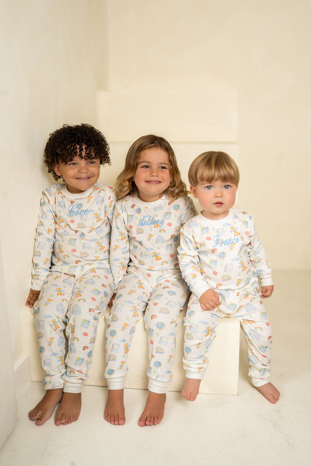 Boys Blue School Luxury Ribbed Modal Pyjama set