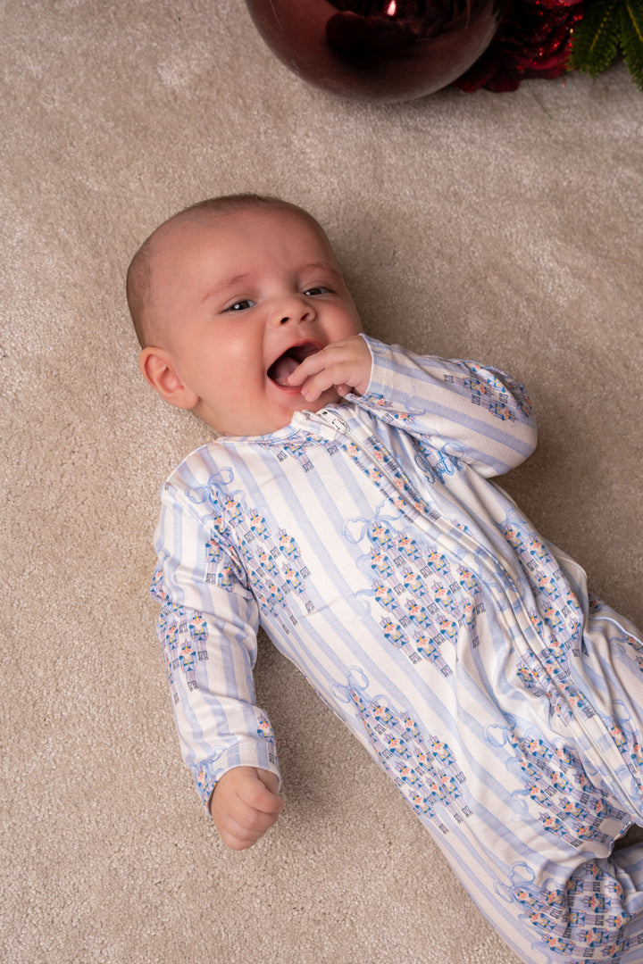 Baby Boy Nutcracker Tree Jersey Zip Sleepsuit