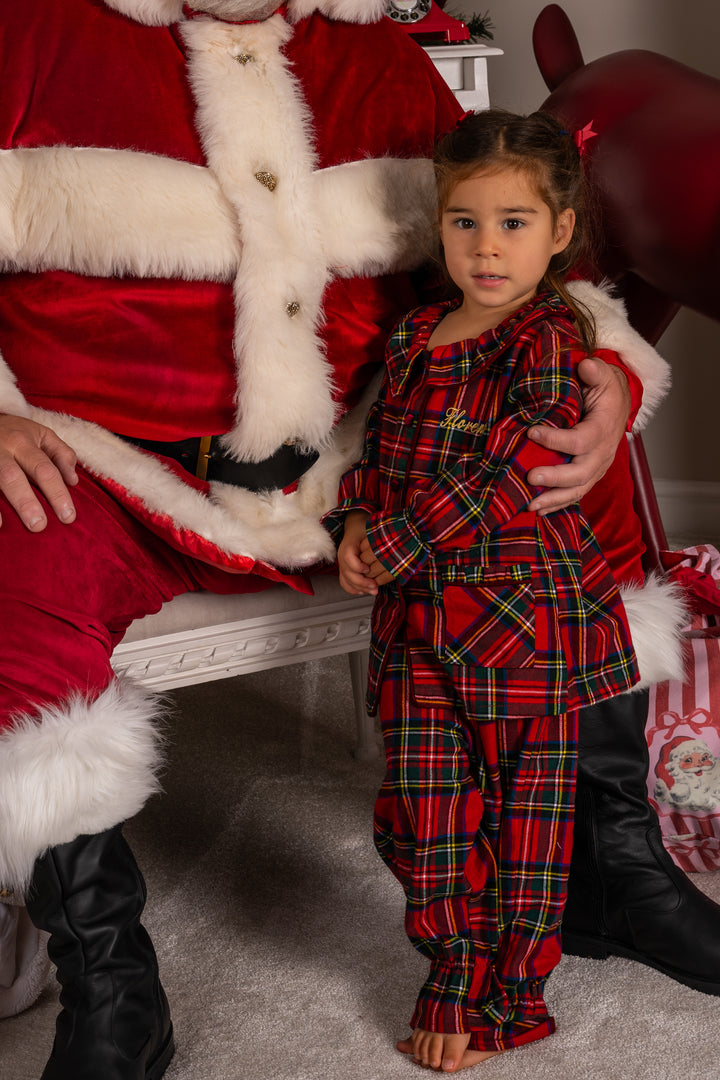 Girls Personalised Tartan Luxury Cotton Pants set