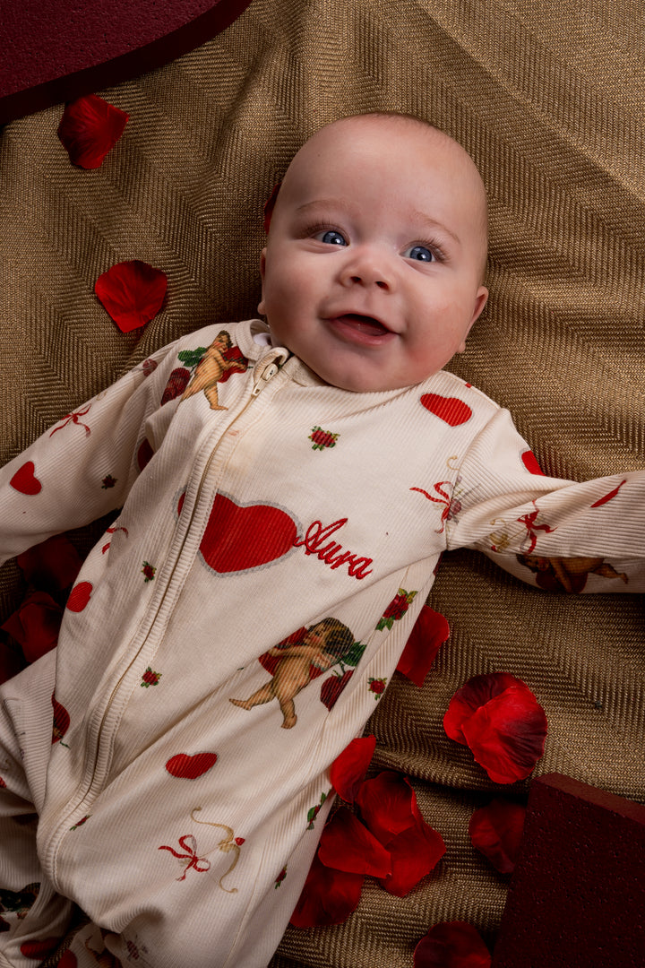 Baby Valentine's Ribbed Modal Babygrow