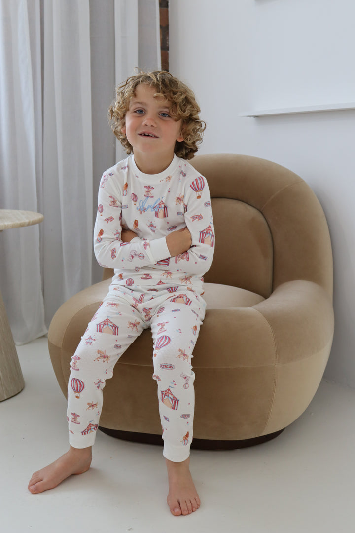 Boys Blue Circus Luxury Ribbed Modal Pyjama set