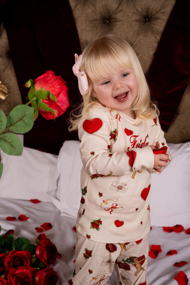 Children's Valentine's Ribbed Modal Pyjama Set