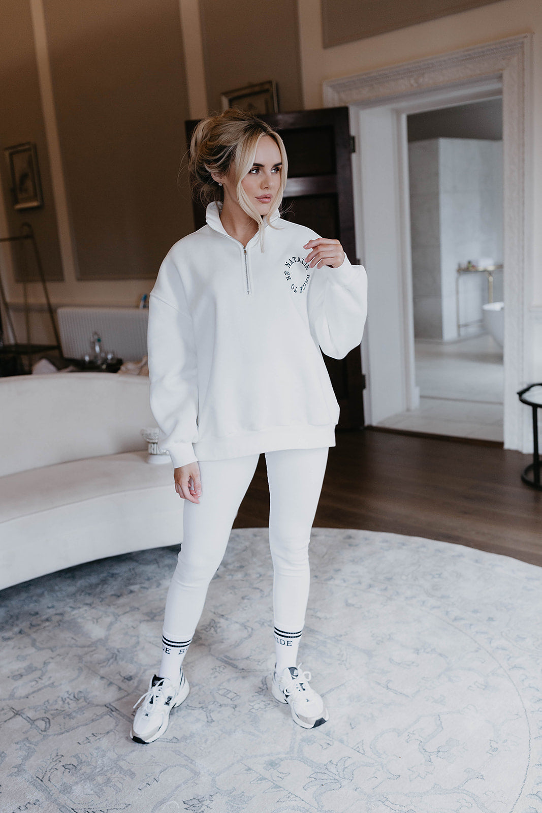 White Quarter Zip Sweatshirt