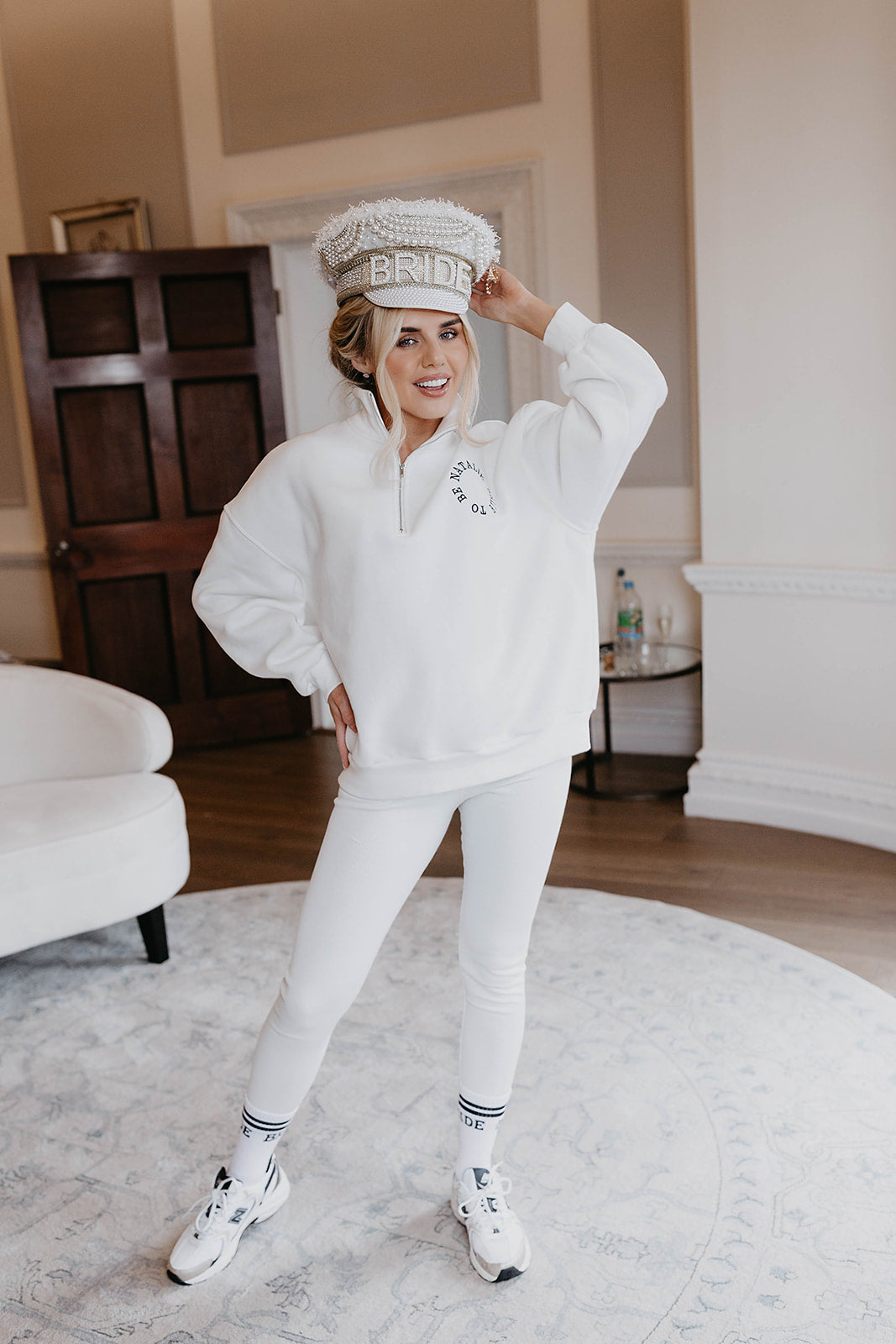 White Quarter Zip Sweatshirt