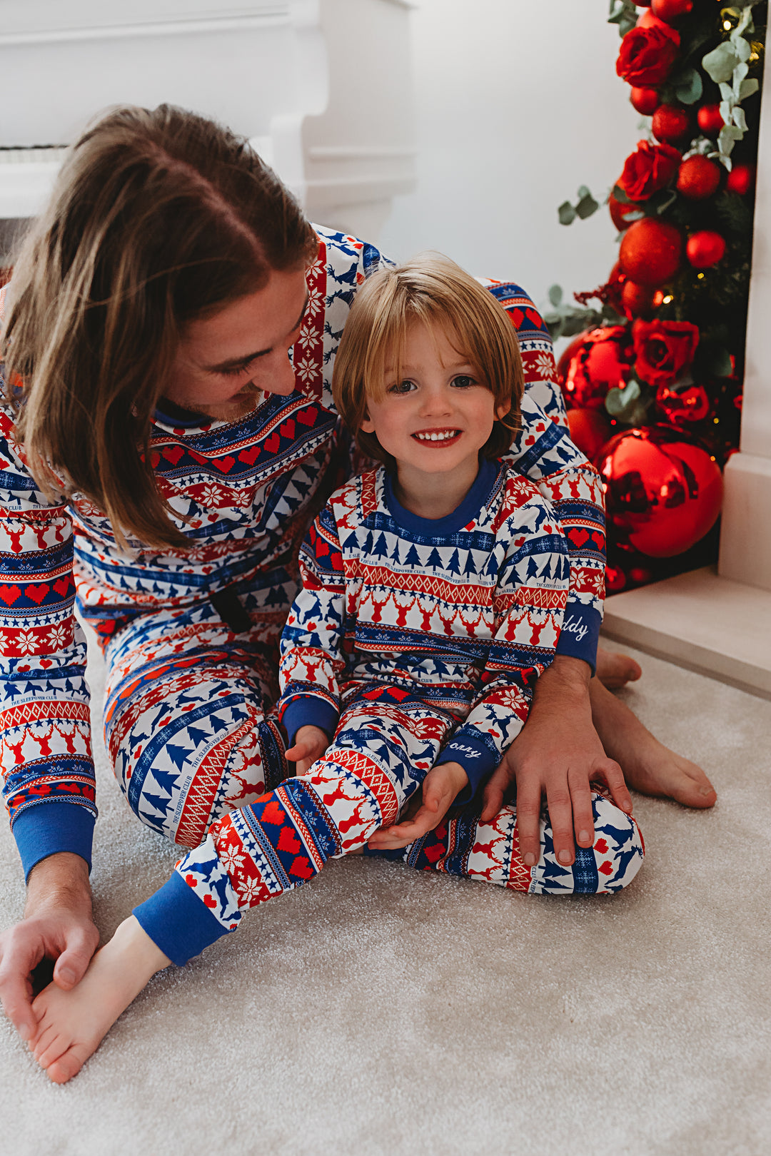 Adult and Child Unisex Fairisle Print Snuggle Fit Set