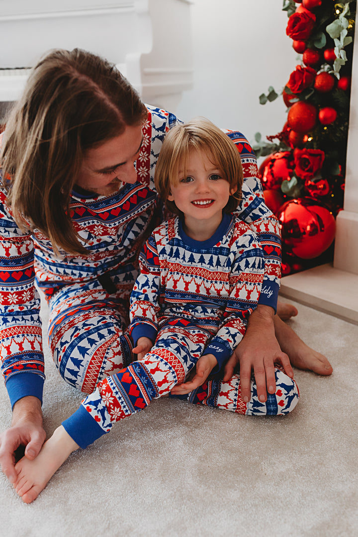 Adult and Child Unisex Fairisle Print Snuggle Fit Set