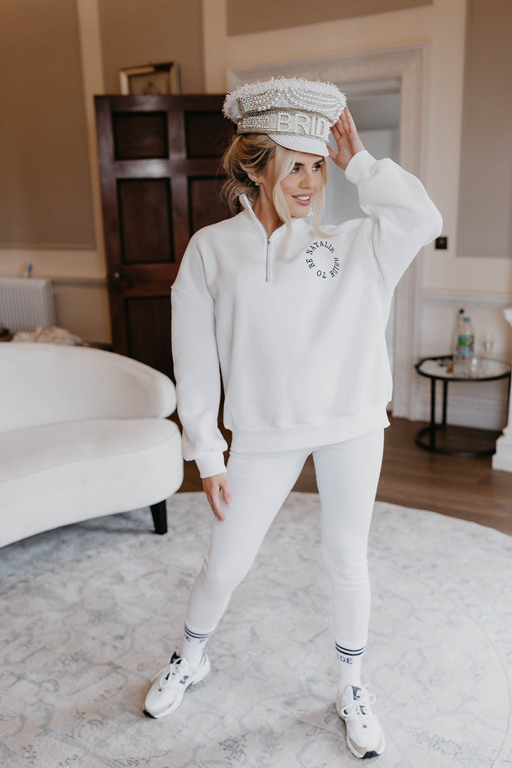 White Quarter Zip Sweatshirt