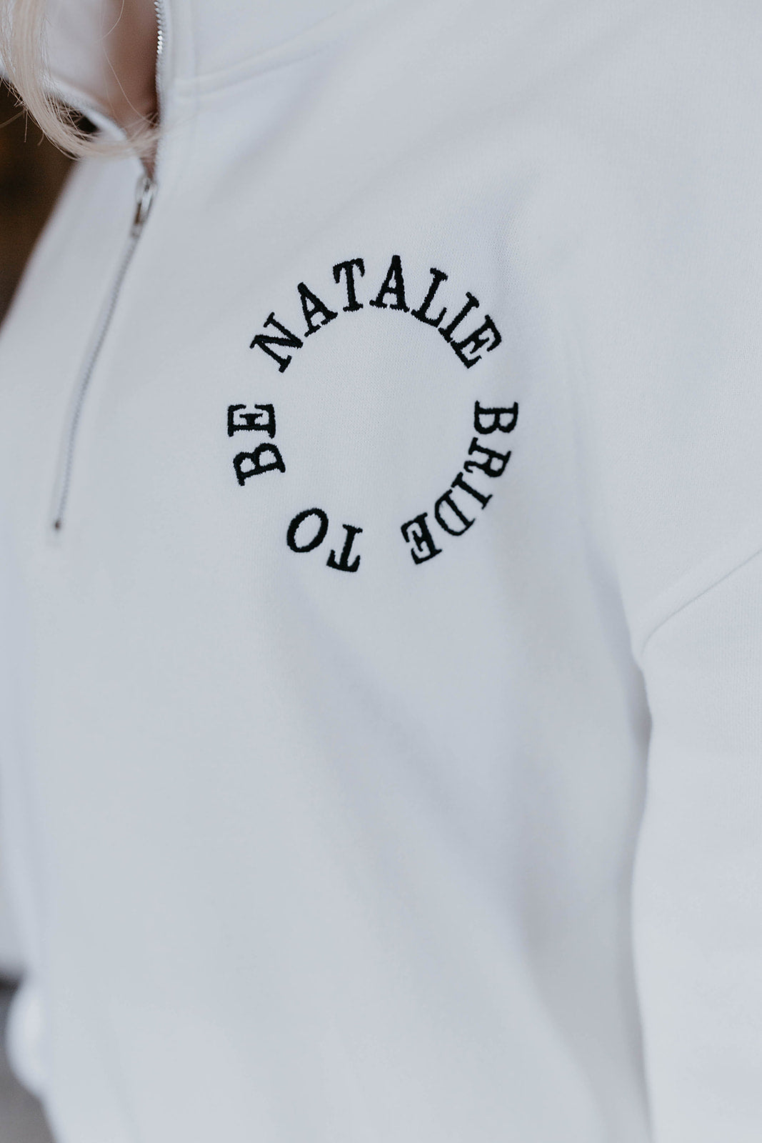 White Quarter Zip Sweatshirt
