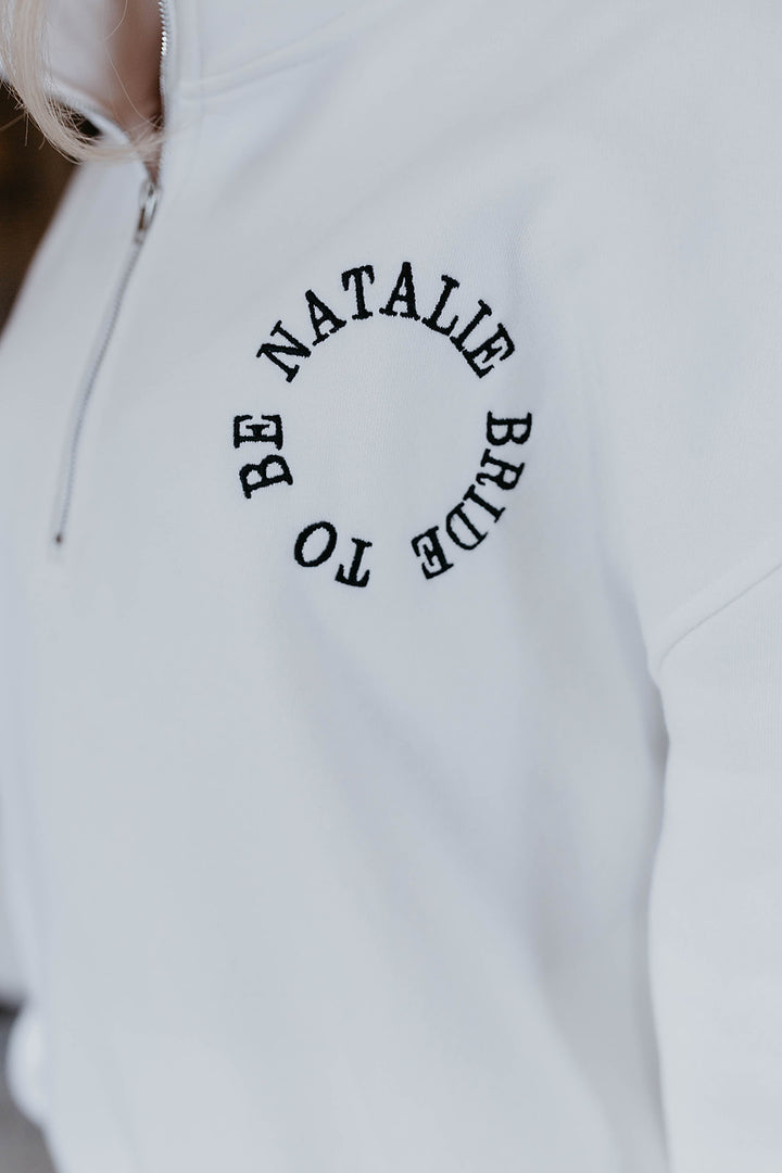 White Quarter Zip Sweatshirt