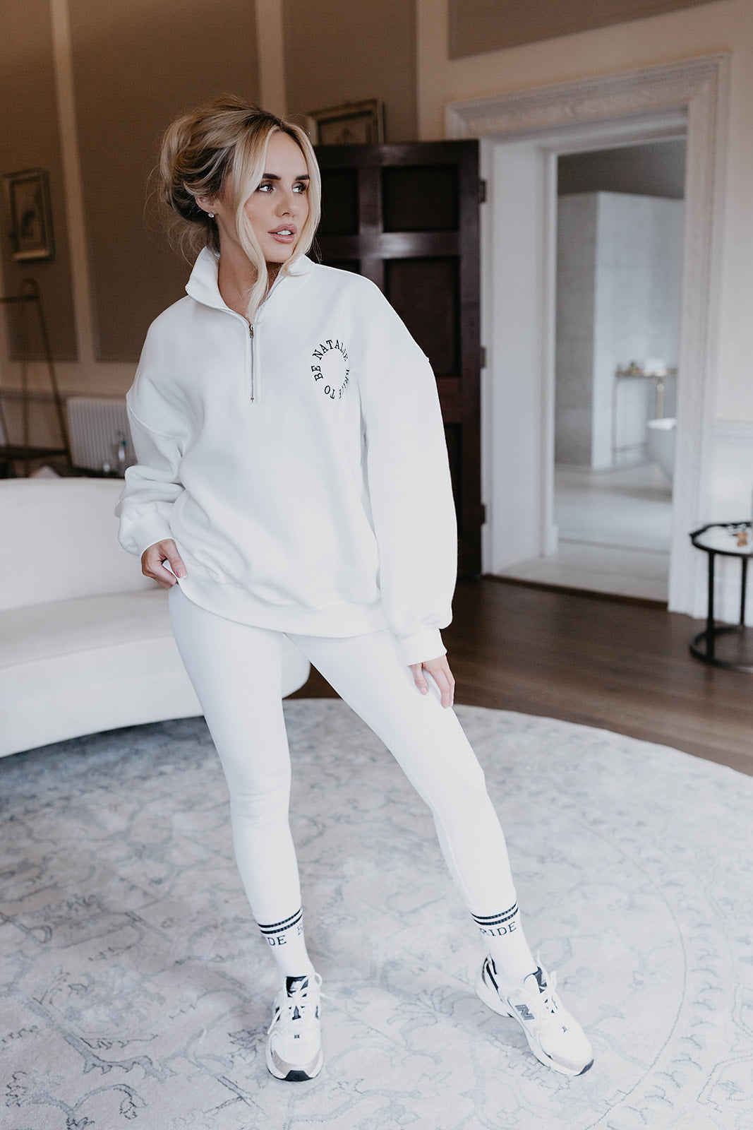 White Quarter Zip Sweatshirt