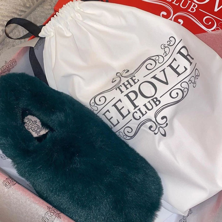 Green Luxury Faux Fur Slippers